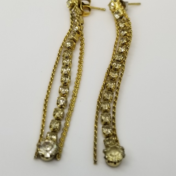 VINTAGE RHINESTONE EARRINGS - Picture 4 of 6